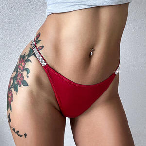 Culottes de sport pour femmes, taille basse, dos en T, string, S-XL, sexy, nylon, élasthanne, teinture unie, écologique, sans couture, respirant - Product Image 5