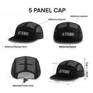 2025 Thời Trang Mới 5 Bảng Điều Chỉnh Unisex Lưới Cắm Trại Mũ Nylon Vải Có Thể Điều Chỉnh Kích Thước Hiệu Suất Cao Thể Thao Chạy Hat - Product Image 3