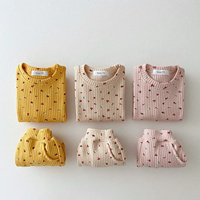 Ensembles de vêtements en coton pour bébé coréen, ensemble de vêtements en coton gaufré de deux pièces pour enfants garçons et filles, survêtement hauts + pantalons, 2022