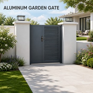 <span class=keywords><strong>Puerta</strong></span> de Jardín de Aluminio Personalizada de 4 pies, Resistente a los Rayos UV, con Doble Hoja Abatible, Estilo Hierro Forjado, <span class=keywords><strong>Puerta</strong></span> de Seguridad de Lujo para Entrada de Villa - Product Image 6