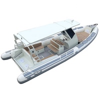 Bateau pneumatique de luxe en aluminium RIB860 Hypalon/Orca à coque en V profonde de 29 pieds avec T Top pour la famille à vendre