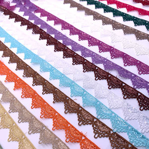 Lüks çeşitli renkler özel pembe dantel parlak kimyasal toptan dizisi dantel Trim sınır - Product Image 6