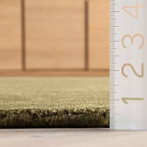 Alfombra Decorativa Minimalista Contemporánea para Sala de Estar y Dormitorio, Mezcla de Lana de Alta y Baja Densidad, Tejida a Mano, Moderna y Texturizada para el Hogar, Color Bronceado - Product Image 4