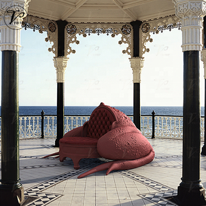 สร้างสรรค์ไฟเบอร์กลาสคางคกสัตว์รูปปั้นหนังเก้าอี้โซฟาเดี่ยวเลานจ์สำหรับห้องนั่งเล่น - Product Image 2