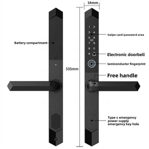 Serrure de porte à empreinte digitale en alliage d'aluminium Vertexis <span class=keywords><strong>DQ8</strong></span>, déverrouillage par clé, mot de passe, carte via Tuya Wi-Fi, étanche IP65, alarme anti-vandalisme, faible consommation - Product Image 4