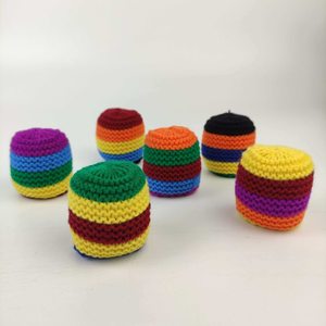Slow Rebound Squeeze Toy Set Including Yarn Sand Balls rainbow Rings and <b>Hand</b> Woven Patterned Toy Balls - Product Image 4