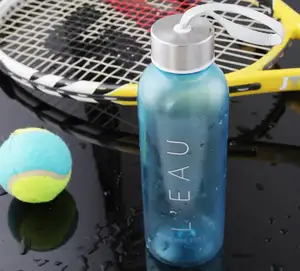 Botella de vidrio botella de infusor libre de bpa excelente deportes durable agua promocional