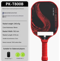 Raquette de pickleball d'entraînement GEN5 complète en fibre de carbone T800 avec noyau alvéolé de 16 mm, finition mate, durable, prix usine, vente chaude
