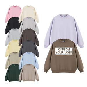เสื้อสตรีทแวร์โอเวอร์ไซส์ คอตตอนเทอร์รี่ 100% ปักลาย ตกแต่งด้วยผ้าปักลาย  ทรงหลวม  บุซับใน  สำหรับฤดูหนาว  แบบยูนิเซ็กส์  สีพื้น  คอกลม - Product Image 2