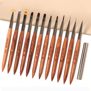 Pinceau à ongles en gel avec manche en bois de santal, pour dégradé ombré, motif fleur marguerite, dessin de lignes, effet œil de chat, manucure, salon, nail art - Product Image 2
