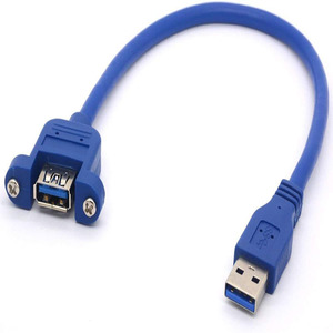 Extensión de oreja <span class=keywords><strong>Usb</strong></span> alargada Usb3.0 de alta velocidad, cabeza expuesta macho a hembra con orificio de tornillo, <span class=keywords><strong>Cable</strong></span> DE DATOS DE Panel abultado para cámara - Product Image 1