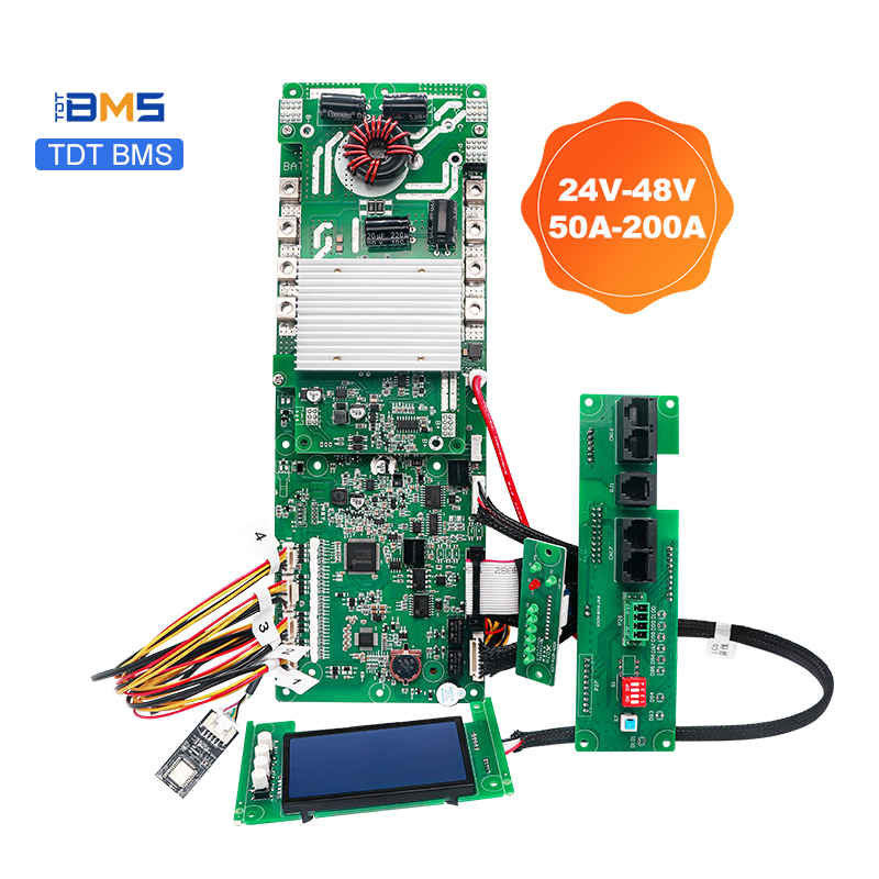 TDT smart  bms 200A lifepo4 8S 16S 24V 48V  programmable on PC with RS485 CAN BT communication For Inverter