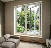 Fenêtre à battant isolante thermiquement en PVC blanc, double vitrage, résistante au vent, insonorisée, pour hôtels et écoles, certifiée Energy Star