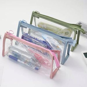 Estuche para Lápices X1105-2, Estuche Triangular Transparente de PVC al por Mayor, Bolsas de Lápices Lindas de Gran Capacidad para Niñas - Product Image 3