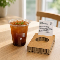 Support à gobelets combiné en carton alvéolé, plateau à café, plateau en papier pour boissons froides et thé au lait, réutilisable