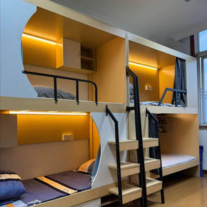 Lits superposés en bois modernes et simples avec rideaux extensibles pour économiser de l'espace dans les dortoirs d'étudiants <span class=keywords><strong>Lit</strong></span> double pour la maison - Product Image 5