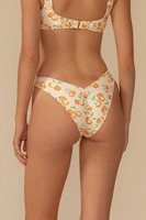 Op maat gemaakte RPET-stof dames bikini set met fruitprint, kantbies, beugelbeha, achtergesp, hoge snit, cheeky, tweedelig badpak