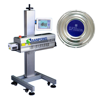 Machine de codage laser UV entièrement automatique machine d'étiquetage d'impression de logo de date pour pot alimentaire/bouteille en plastique/ligne de scellage de boîte de conserve