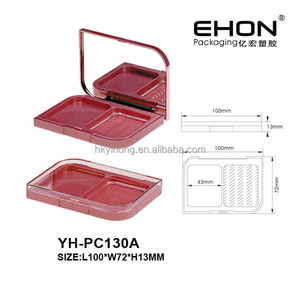 Unique Shape <b>Plastic</b> Makeup Compact Powder Case with Two-Sided <b>Mirror</b> for Puff Customized Color Wholesale - Product Image 2
