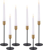 Porte-bougie décoratif moderne bicolore or et noir pour table, cheminée, mariage, dîner, fête