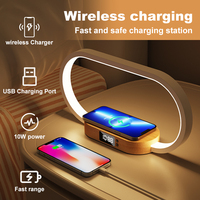 Nouveautés 2025 : Chargeur sans fil tendance en bois et aluminium pour téléphones, multifonction, avec réveil, lampe et veilleuse, sortie 10W