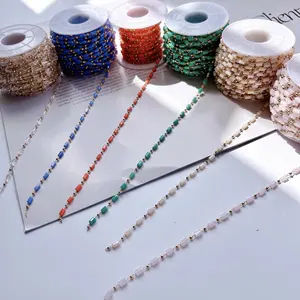 Cuboid Cube Crystal Beaded Chains Roll For Jewelry Making Necklace Chain Crafts Bracelet DIY Jewelry Finding Components