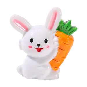 Miniature White Rabbit Resin Figurine With Carrot <b>Easter</b> Decorative <b>Ornament</b> For Desktop Garden Display - Product Image 5