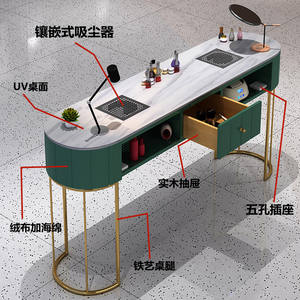 2025 nouveau luxe moderne Nail <span class=keywords><strong>Art</strong></span> équipement deux places Nail Salon Nail Table métal Salon meubles <span class=keywords><strong>Studio</strong></span> aimeigao - Product Image 4