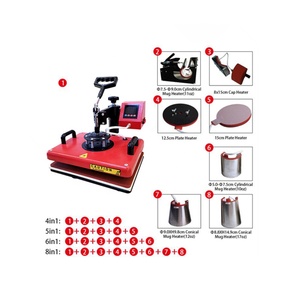 Machines de presse à chaud multifonctionnelles pour sublimation 4/5/6/8 en 1 pour tasses, oreillers, t-shirts, assiettes, verres et colliers - Product Image 3