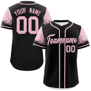 Maillot de baseball personnalisé avec effet éclaboussures de peinture : Chemise à boutons personnalisée pour équipe - Product Image 6