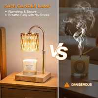 Lampe chauffe-bougie à hauteur réglable avec minuterie et variateur d'intensité et 2 ampoules pour la décoration de la maison