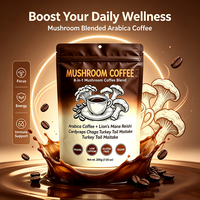 Mélange de café fonctionnel 8-en-1 aux champignons, marque privée : extrait de Crinière de lion, Reishi, Chaga, Maitake