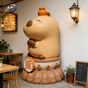 Escultura de Fibra de Vidrio de Capibara de Dibujos Animados, Linda y Personalizada, Pintada a Mano, Artesanía Duradera, Decoración para Jardín, Espacio Exterior, Plaza de la Ciudad - Product Image 2