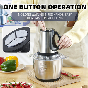 घर रसोई multifunctional पोर्टेबल खाद्य प्रोसेसर मांस और सब्जी हेलिकॉप्टर चक्की बिजली स्टेनलेस स्टील खाद्य प्रोसेसर - Product Image 4