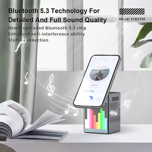 Enceinte Bluetooth CHXDEV <span class=keywords><strong>6</strong></span>-en-1 avec affichage animé <span class=keywords><strong>Pixel</strong></span>, <span class=keywords><strong>chargeur</strong></span> <span class=keywords><strong>sans</strong></span> <span class=keywords><strong>fil</strong></span> pour iPhone, station de charge rapide pour Apple Watch avec horloge - Product Image 5