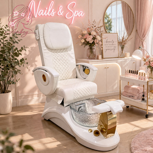 Poltrona Multifunzione di Lusso <span class=keywords><strong>per</strong></span> Salone di Manicure, Vasca <span class=keywords><strong>per</strong></span> Pedicure, Reclinabile, Regolabile, con Massaggio Elettrico - Product Image 4
