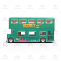Food truck à deux étages, cuisine mobile avec équipement de restauration, barbecue, pizza, bière, restaurant