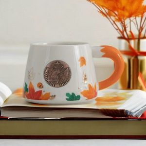 Cartoon <strong>Fox</strong> Design Embossed Mug With Animal Shape Handle Creative Glazed Color Mug Ceramic Cute Cartoon <strong>Cups</strong> for Gift - Product Image 6