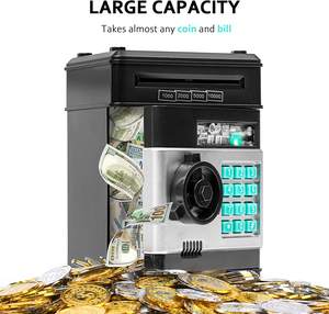 Alcancía de ATM <span class=keywords><strong>para</strong></span> niños y niñas, caja de ahorro de dinero con contraseña, tarro de dinero seguro, ranura <span class=keywords><strong>para</strong></span> <span class=keywords><strong>billetes</strong></span>, automática - Product Image 3