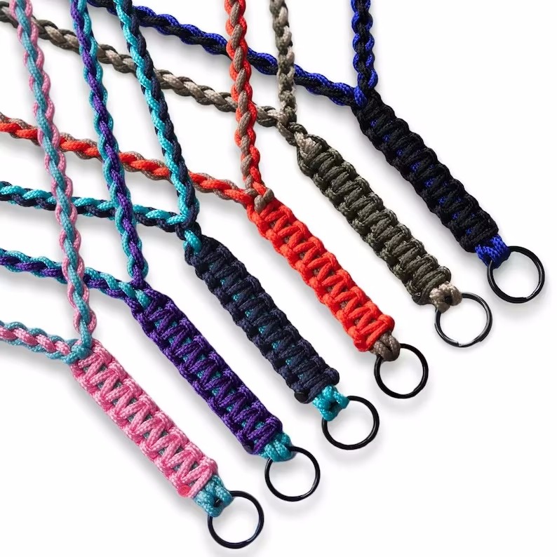 Ferramenta esportiva Segurança Mergulho Professor Custom Logo Nylon Poliéster Paracord Mosquetão Chaveiro Telefone Outro Pescoço Lanyard