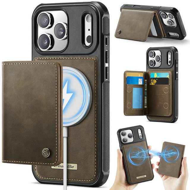 New Arrival Retro Cell Phone Case for iPhone 17 Pro Max Magnetic Attach 2 in 1 PU Leather Card Holder for iPhone 17 Pro Max Case
