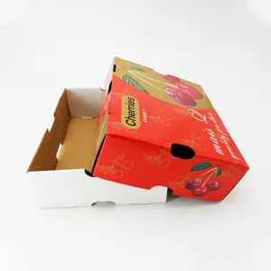 China Factory Best Price Corrugated Paper Fruit Vegetable Carton Cherries Packing Box Special For Fresh Vegetables