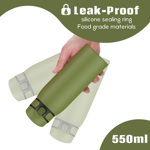 Wholesale 550ml Double Wall Stainless Steel Portable Hoop Eco-friendly Vacuum Thermo Powder Coated Solid Color Camping <b>Drinkware</b> - Product Image 5