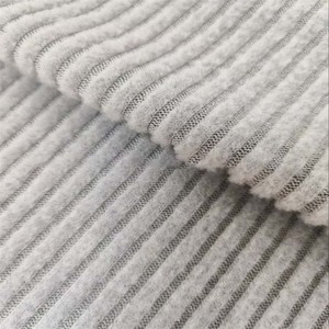 Vente en gros de <span class=keywords><strong>tissu</strong></span> côtelé épais pour vêtement tricoté en rayonne 220GSM <span class=keywords><strong>tissu</strong></span> côtelé brossé personnalisé 4*2 pour robe à manchettes - Product Image 1