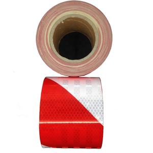 <span class=keywords><strong>Cinta</strong></span> de Seguridad Reflectante Blanca y Roja de Material PET Impermeable para Edificios, Barricadas y Cercas - Product Image 1
