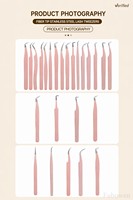 Pince à épiler professionnelle Fubowen pour cils, logo personnalisé gratuit, rose, préhension parfaite pour les cils, pince à épiler à pointe en fibre