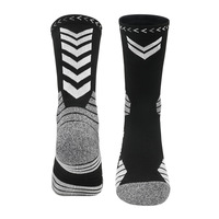 BAS quantité minimale de commande Logo personnalisé Chaussettes de sport OEM de haute qualité pour hommes Chaussettes sans couture Athletic Half Terry Basketball Crew Sock Factory