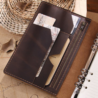 Carnet de voyage en cuir vintage marron A5 à fermeture éclair 23.5x18cm avec 100 pages intérieures rechargeables cadeau