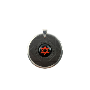 Pendentif quantique étoile de David en acier inoxydable personnalisé ECAMAZ, collier en <span class=keywords><strong>pierre</strong></span> de lave, vente en gros - Product Image 1