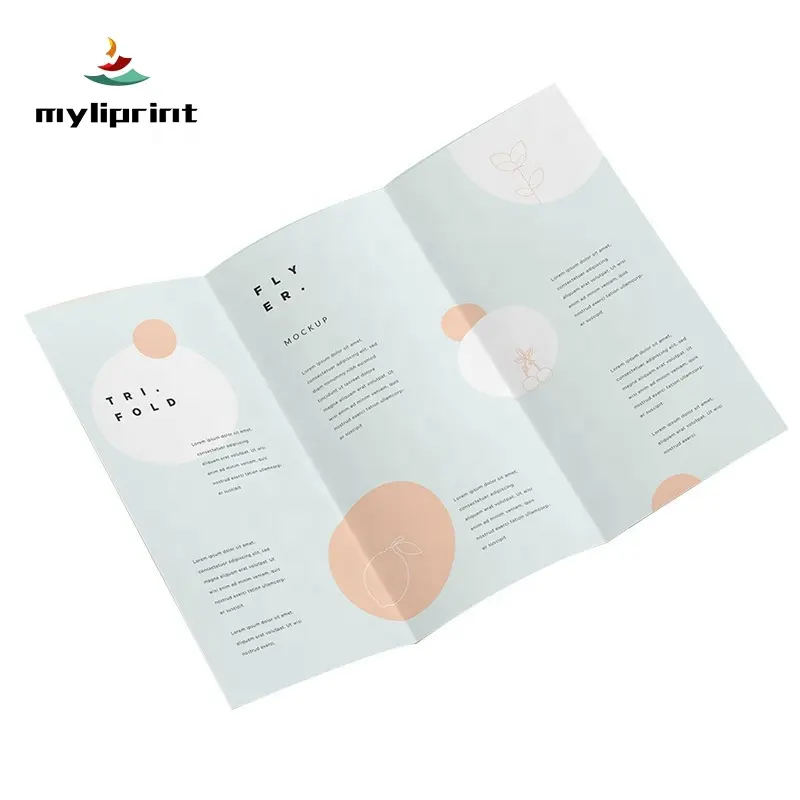 Customized Printed Flyer Trifold Brochure Instruction Manual Advertising Leaflet Takeout Menu Poster Printing